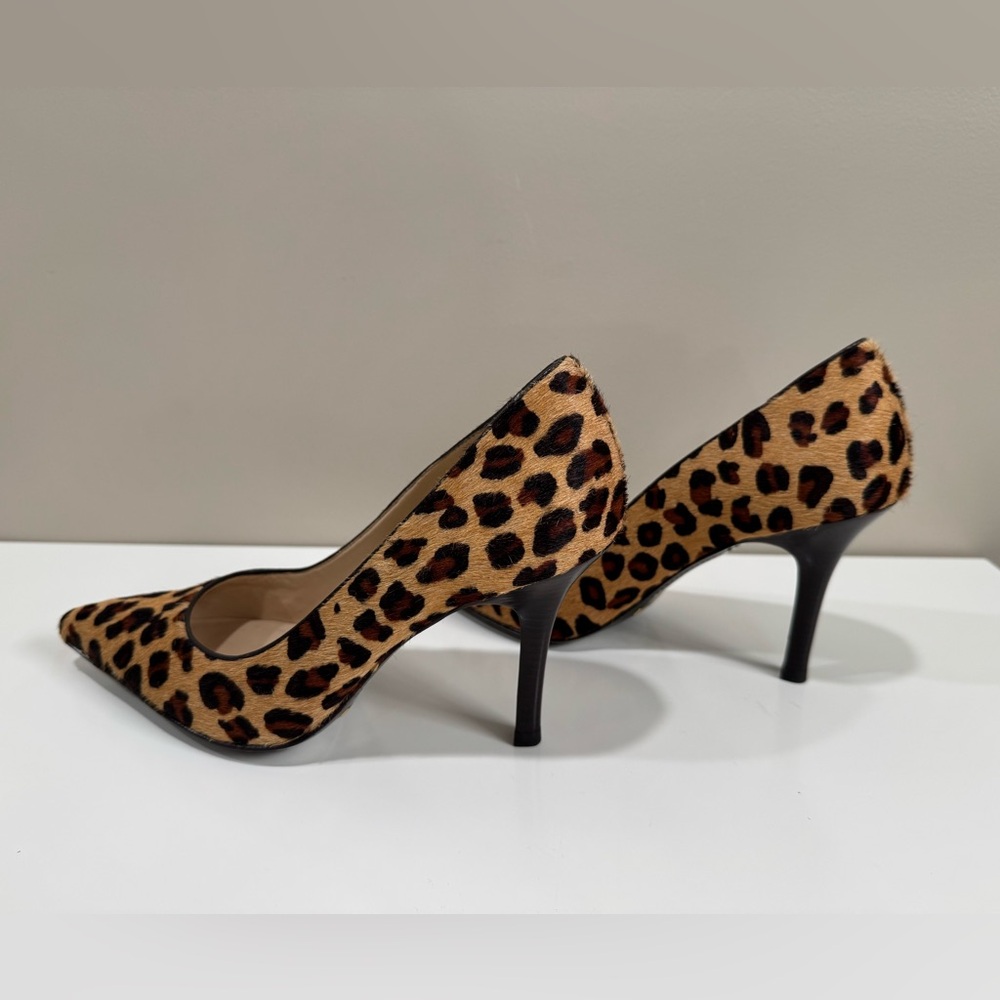 Cole Hann leopard print Bradshaw Calf Hair Point-Toe Pump